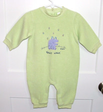 Vtg Carters Green Sherpa Purple Frog Rainy Walk Romper Outfit 3-6 Month EXC COND