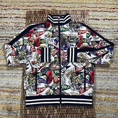 Polo Ralph Lauren Mascot Allover Graphic Print Full Zip Jacket