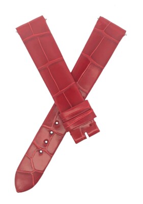 Dior 16mm x 14mm Red Alligator Leather Women's Watch Band Strap N3S3C