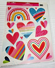 Valentine's Day Window Clings RAINBOW COLORED HEARTS