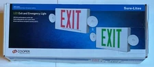 Sure-Lites LED Exit &Emergency Sign Red Or Green Letters White Housing