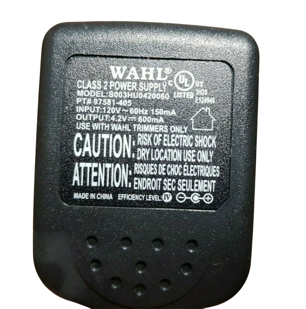 Wahl Lithium Ion Trimmer Power Cord Charger 4.2V 600mA S003H