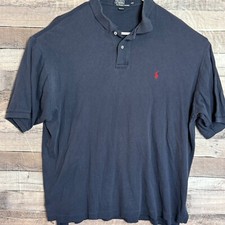 Vintage Polo Ralph Lauren Mens Polo Shirt 2XL Navy Pony Made in USA Classic