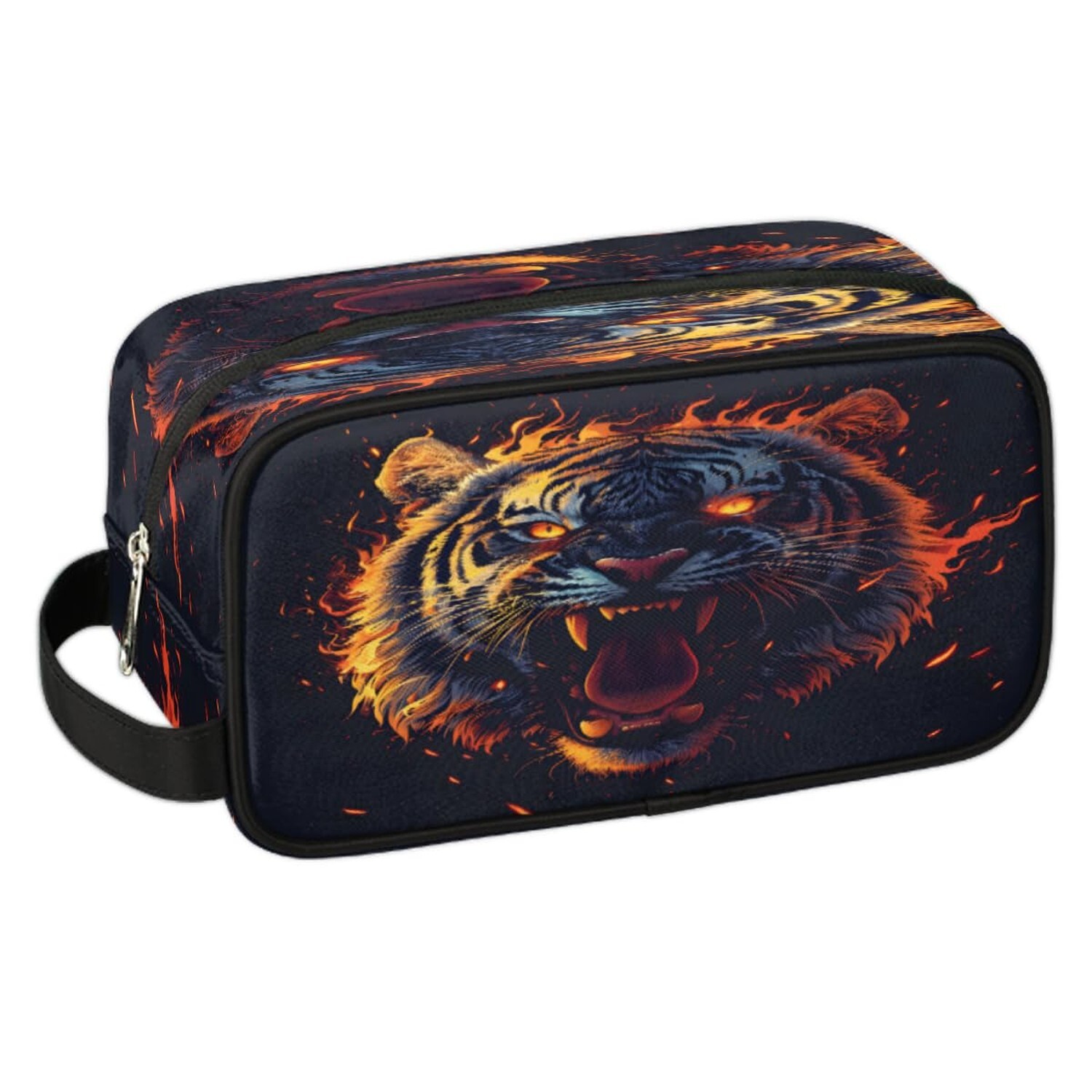 3D Tiger Travel Toiletry Bag for Men Waterproof Cosmetic Organizer