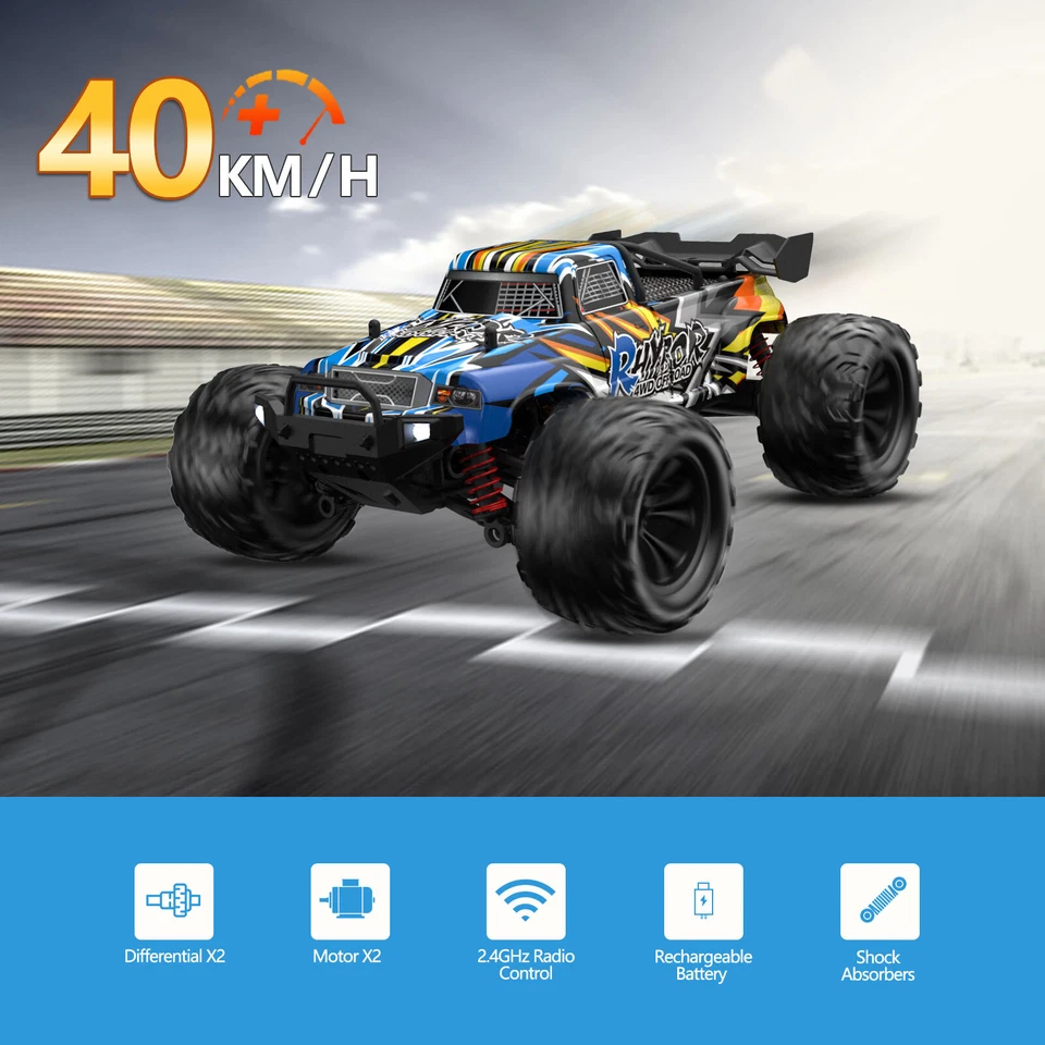 1:16 RC Offroad 40km/h Monster Truck Buggy Ferngesteuertes Auto mit 40+ Minuten - Bild 4 von 4