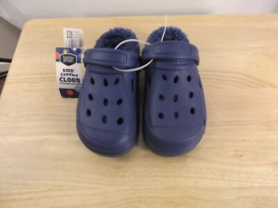 BERKLEY JENSEN KIDS' COMFORT NAVY CLOGS - FAUX FUR LINING - SIZE 10C - NWT