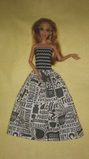 Barbie Kleid Puppen Kleidung Prinzessin Ballkleid Landhaus Stil coffee K56