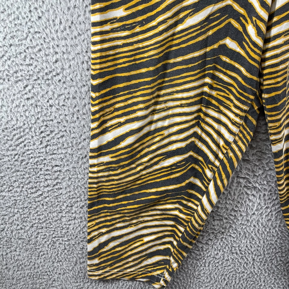 Pantalones a Rayas Zubaz De Colección Pequeños Amarillos Negros Unisex De Colección Años 90 Steelers Bruins Foto 3 de 4