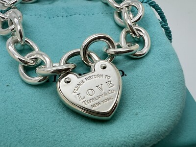 Tiffany Co Sterling Silver Return To Heart Padlock Lock Charm
