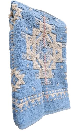 Vtg 80s Fieldcrest Southwest Aztec Hand Towel Mauve Pink Blue Beige Geometric - Bild 10 von 11