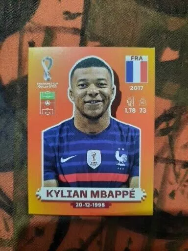 Figurinha do Kylian Mbappé da França (FRA 19) da Copa do Mundo do Qatar  2022 - Item de Coleção Original Panini