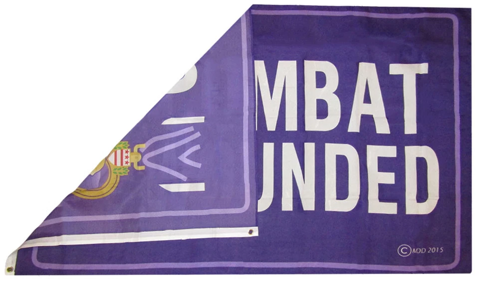 Ojales bandera premium 3x5 Combat Wounded Purple Heart 100D 5x3 pies súper poliéster Foto 2 de 4