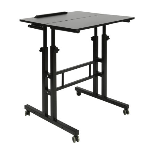 Adjustable Height Stand Up Desk Mobile Workstation Laptop Desk w/Wheels Home - Picture 14 of 22