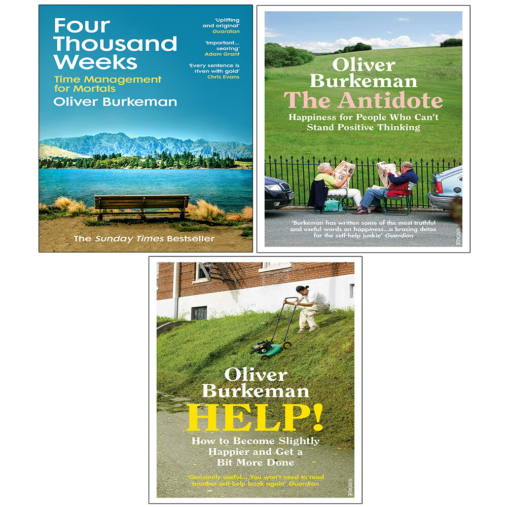 Oliver Burkeman Collection 3 Books Set Four Thousand Weeks, Antidote,HELP