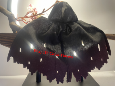1/12 Black Battle Damaged Weathered Wired Hood Cape 6
