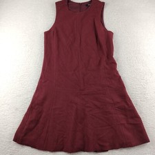 Madewell 1937 Wool Dress Size 6 Burgundy drop waist Lined