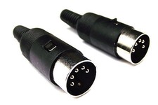 From OZ Quality 2PC 5 PIN DIN Male Solder Rack Panel Mount Plug Connector + F.P