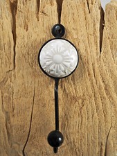 Coat hook coat hook metal with flower motif | approx. 13 cm long