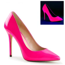 Neon UV Pink Drag Race Queen Costume Pageant Ball Catwalk Heels Shoes 12 13 14