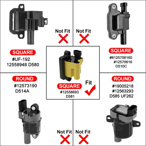8PCS Square Ignition Coil Pack UF271 For Chevrolet Silverado For GMC Sierra 1500 - Picture 15 of 15