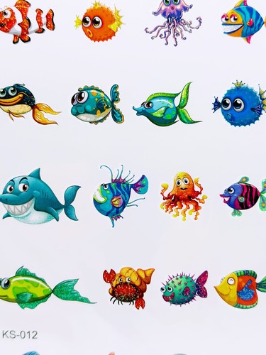 4pcs GLITTER Kids Cartoon Temporary Tattoo art stickers Waterproof Body/face - Picture 30 of 55