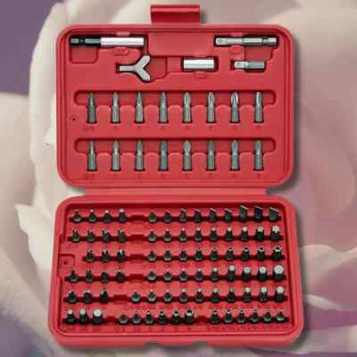 XtremepowerUS 100pc Security Bit Set Torx Star Tamper Screws Hex Key Phillips