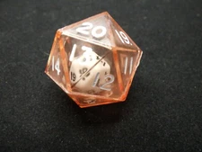 Double D20 - Small 20 in Large Twenty Die - Orange RPG Tabletop Gaming Roleplay