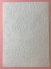 EMBOSSING CARD FRONTS SET OF 4 "Rose" SHEETS WHITE CARDSTOCK