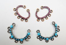 Earring - Pendant - Necklace Findings / Embellished Jewelry Connectors 4 pcs