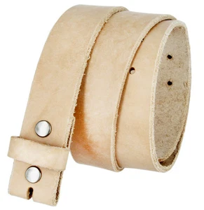 *Handcrafted, Custom Made in USA*  Natural Cowhide Leather One Piece Belt Strap