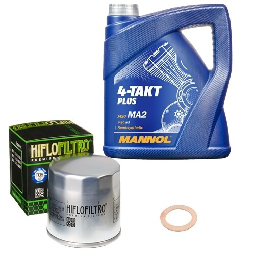Hiflo ÖLfilter Set Mannol 10W40 4L FüR Bmw R 850 C Abs Lenker Breit 259C Bj.1998-image