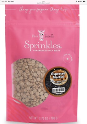 Pink Zebra Expresso Martini Wax Sprinkles 3.75 oz Bag Fragranced Wax Melts