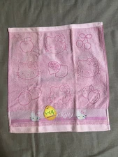 Sanrio Hello Kitty Retro Hand Towel 13x14 Fruit Ribbon Unused Gift
