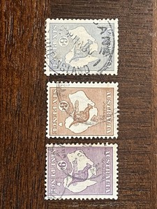 Australia Kangaroo Scott 48 49 50 Lot 3 Stamps Used VF Clear Cancel 6d 9d