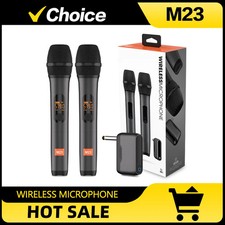 Wireless Microphone M23 UHF 2 Channel Karaoke System Rechargeable Cordless Mic