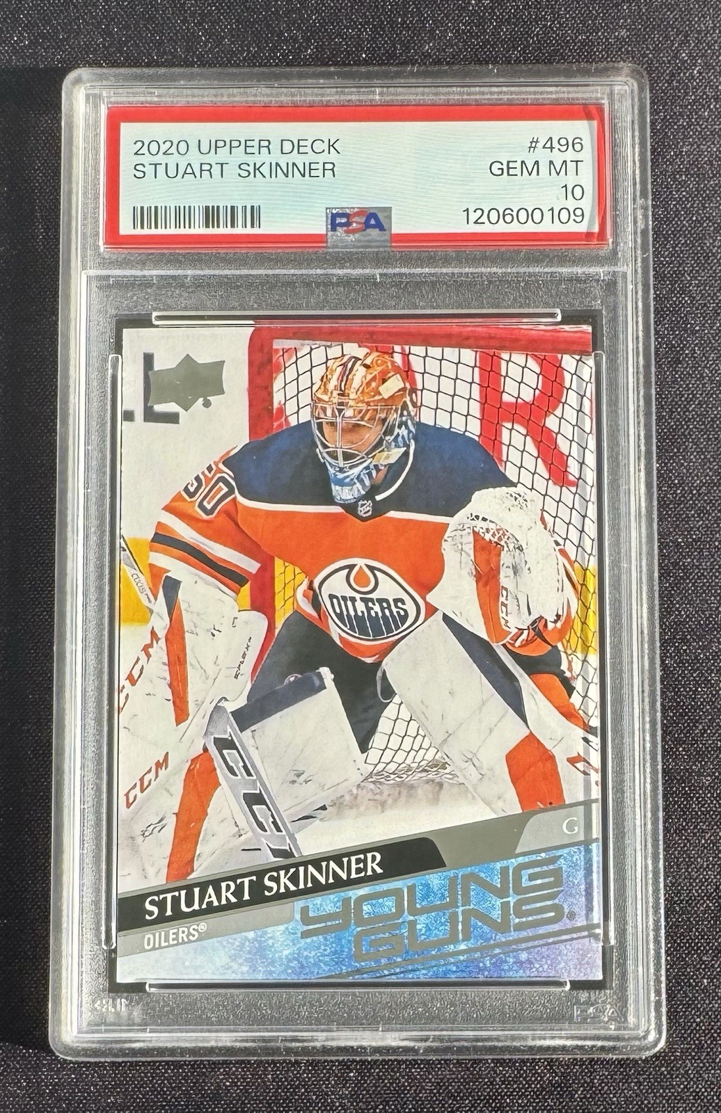 2020 Upper Deck Young Guns Stuart Skinner ROOKIE PSA GEM MINT 10 Oilers RC #496