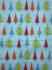 Colorful Christmas Trees by Riley Blake Cotton 1 Yard Remnant
