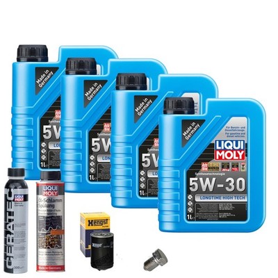 Motoröl 5W30 LIQUI MOLY 4L+HENGST Ölfilter+Spülung+Cera Tec+Ölablassschraube