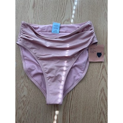 B45 New Shade & Shore Swimsuit Bikini Bottoms High Rise Tummy Coverage Small 4-6