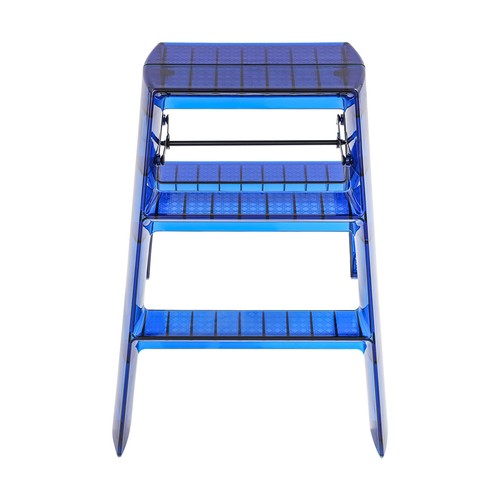 Scala pieghevole 3 gradini blu casa scala portatile capacità 330 libbre compatta - Foto 11 di 21