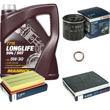 BOSCH Inspektionspaket 5L MANNOL 5W-30 Longlife für VW Polo 1.0 TSI 1.5 T-Cross