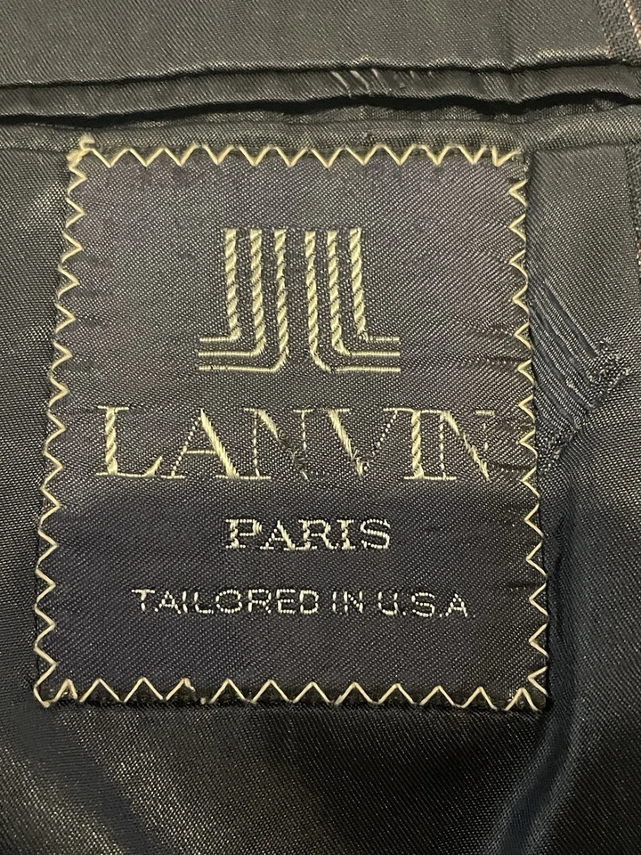 Blazer Abrigo Deportivo Vintage Lanvin Paris Negro 2 Botones Talla 42 EE. UU. / 52 UE Foto 3 de 4
