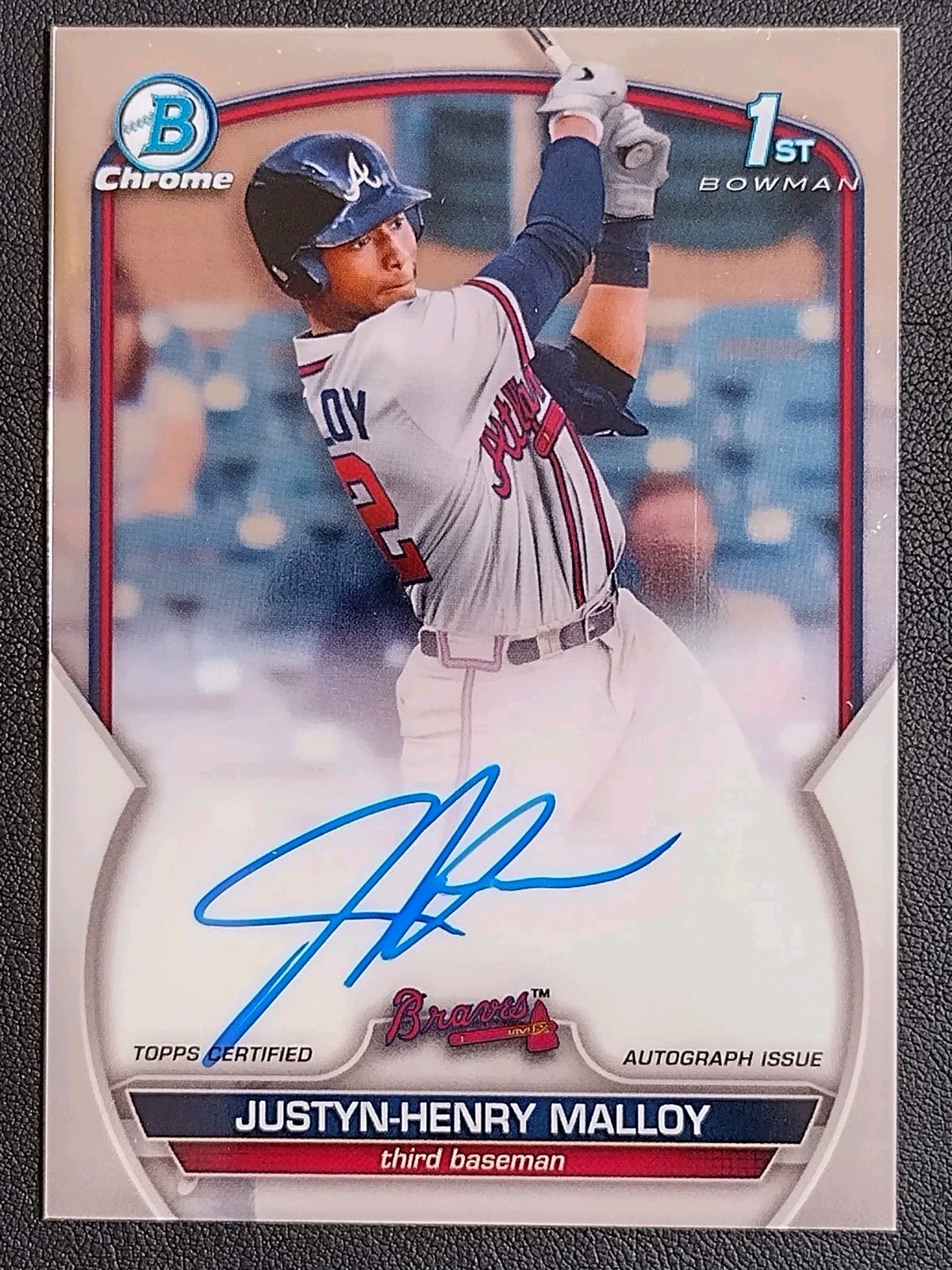 2023 Bowman Chrome JUSTYN-HENRY MALLOY AUTO 1ST BOWMAN AUTO Braves/Tigers
