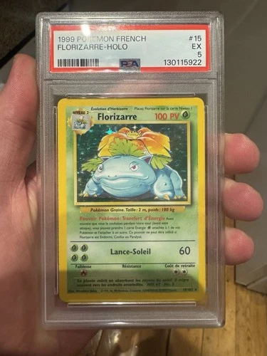 PSA 5 EXCELLENT Florizarre HOLO FRENCH Pokemon Base Set Venusaur WOTC 1999
