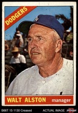 1966 Topps #116 Walter Alston Dodgers MANAGER HOF 3 - VG
