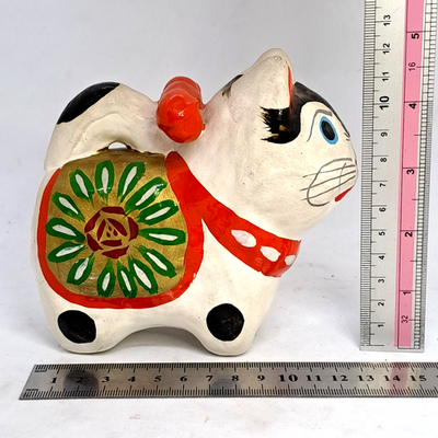 Japanese Paper Mache Doll Inu Zodiac Hariko Dog Craft Lucky Figure