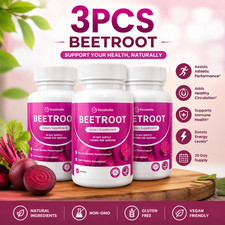 3Pcs Organic Rosabella Beet Root Natural Energy Boost Blood Pressure 60-Capsules
