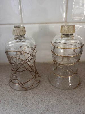 2 PARTYLITE Calypso Gold Glass Peglite Votive Candle Holders