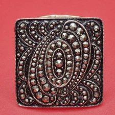 Vintage Gold Plated West Germany Square Textured Scarf Clip 7.8 G 1" EUC