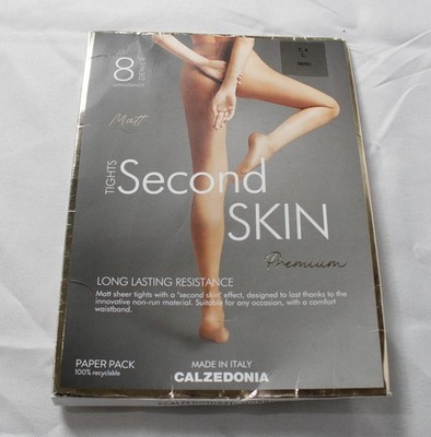 Calzedonia Women's Second Skin Matte Resistant Tights ZG3 Black Large NWT